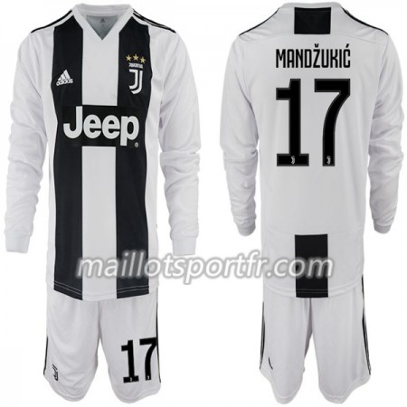 Maillot de Foot Juventus Mario Mandzukic 17 Enfant Domicile 2018/19 ML